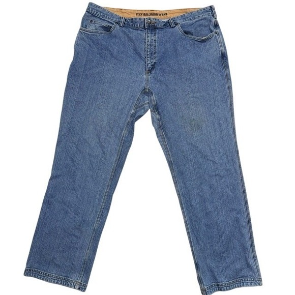 Men's Duluth 40x32 Flex Ballroom Jeans Blue Denim Carpenter Work Pants Normcore - Picture 2 of 12